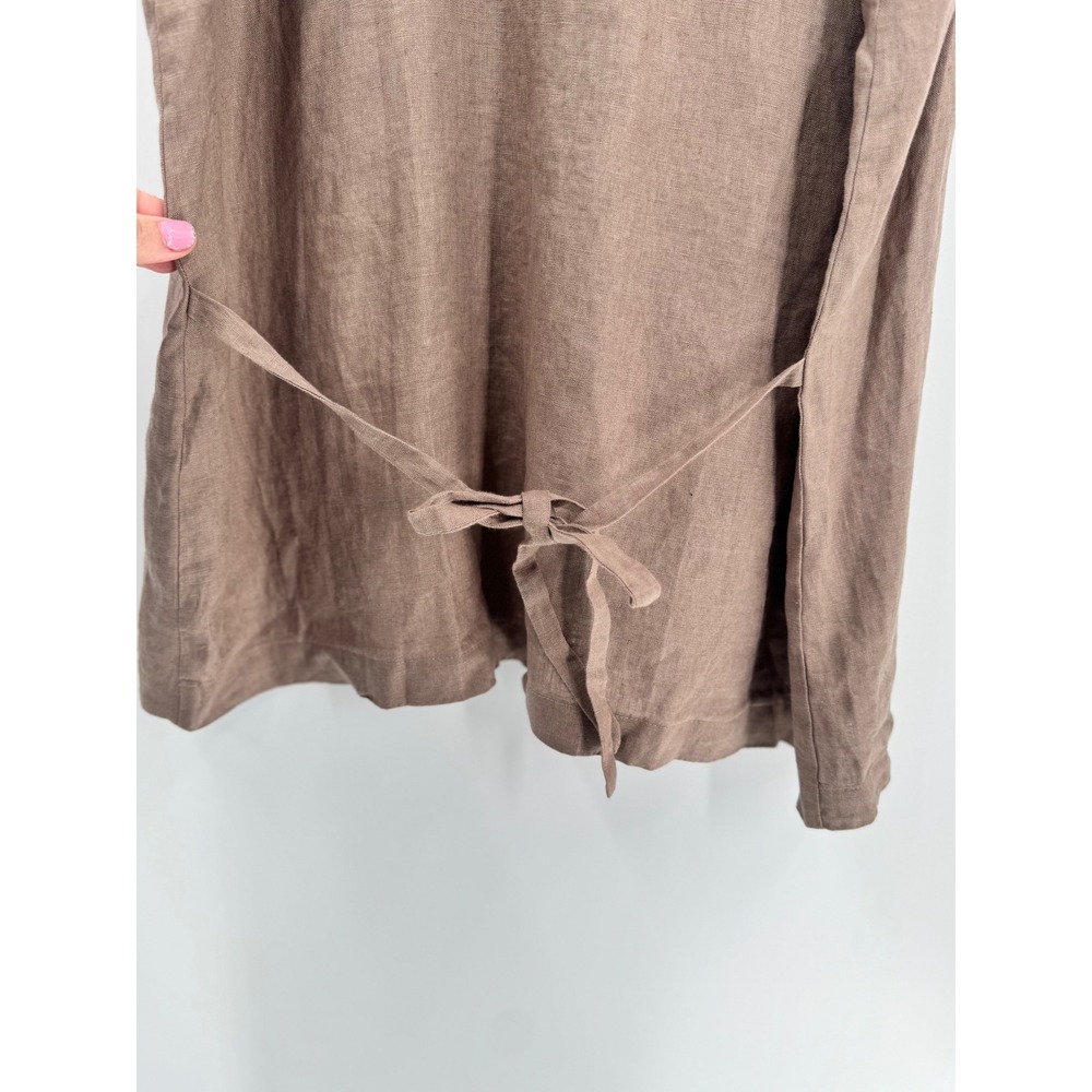 Eileen Fisher Sleeveless Button Front Top Women Est Small P Brown Organic Linen - Picture 11 of 15